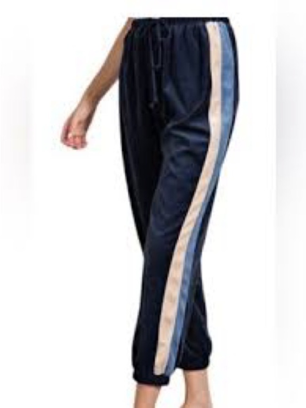 EASEL Women’s Velvet Side Stripe Joggers, Size Medium